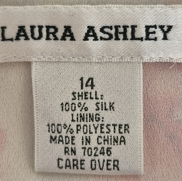 Laura Ashley 100% Silk Floral Maxi Dress * FLAWS* - Size 14 - Picture 8 of 16